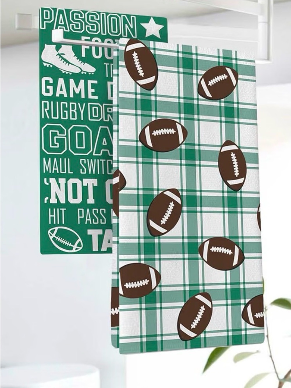 2pk Football Kitchen Towels - New